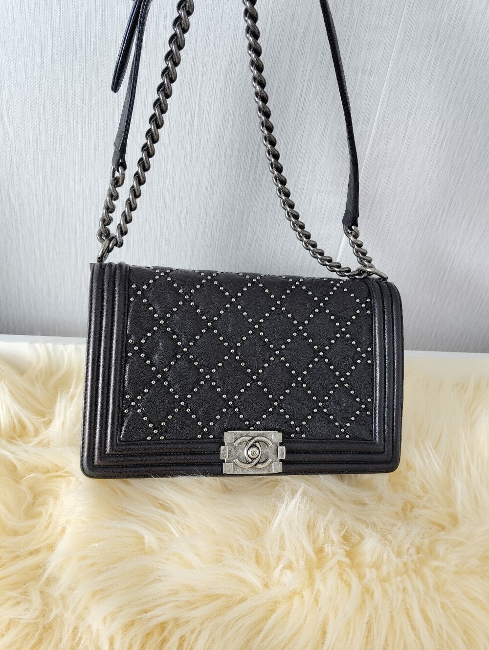 Chanel Leboy Black Quilted Chain-Handle Shoulder Bag